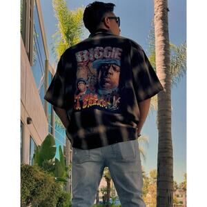 NOTORIOUS BIGGIE It Was All A Dream Upcycled Flannel Plaid Y2K 90s VTG Shirt XXL